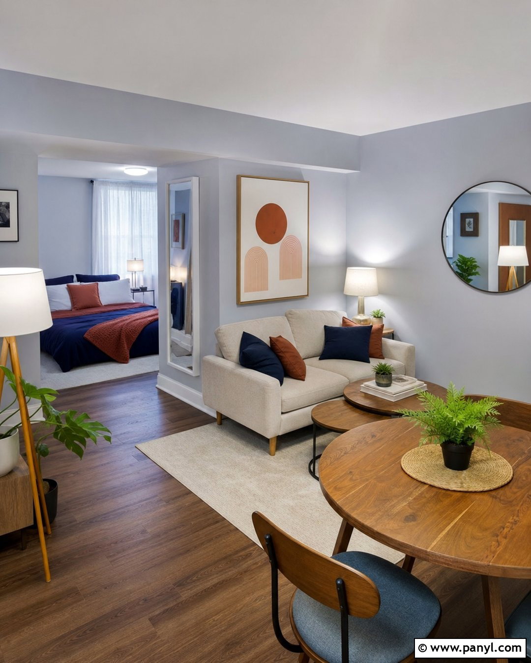 Blue Gray Walls In A Small Apartment - 30 blue gray walls