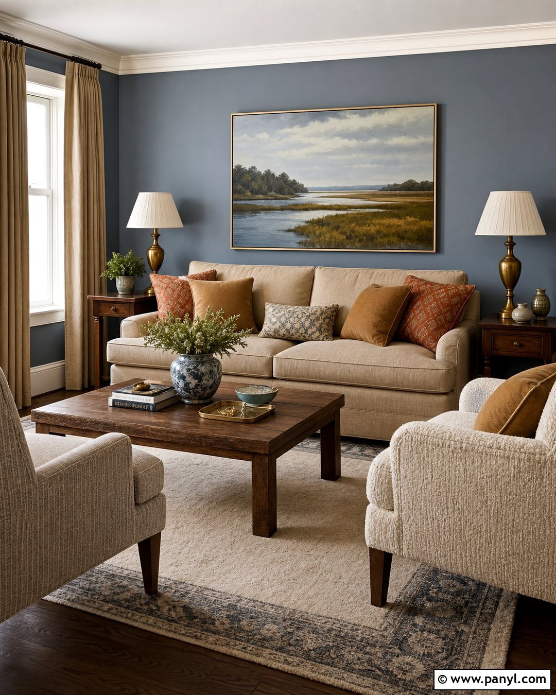 Blue Gray Walls With Beige Furniture - 30 blue gray walls