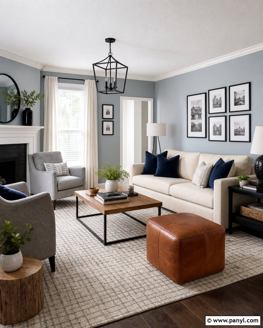 Blue Gray Walls With Black Accents - 30 blue gray walls