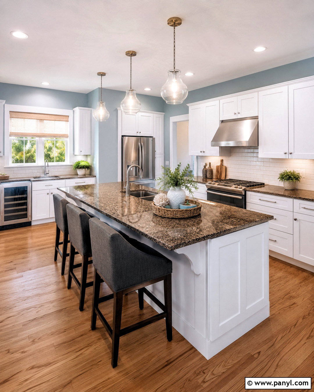 Blue Gray Walls With Brown Granite - 20 What Color Walls Go With Brown Granite Ideas