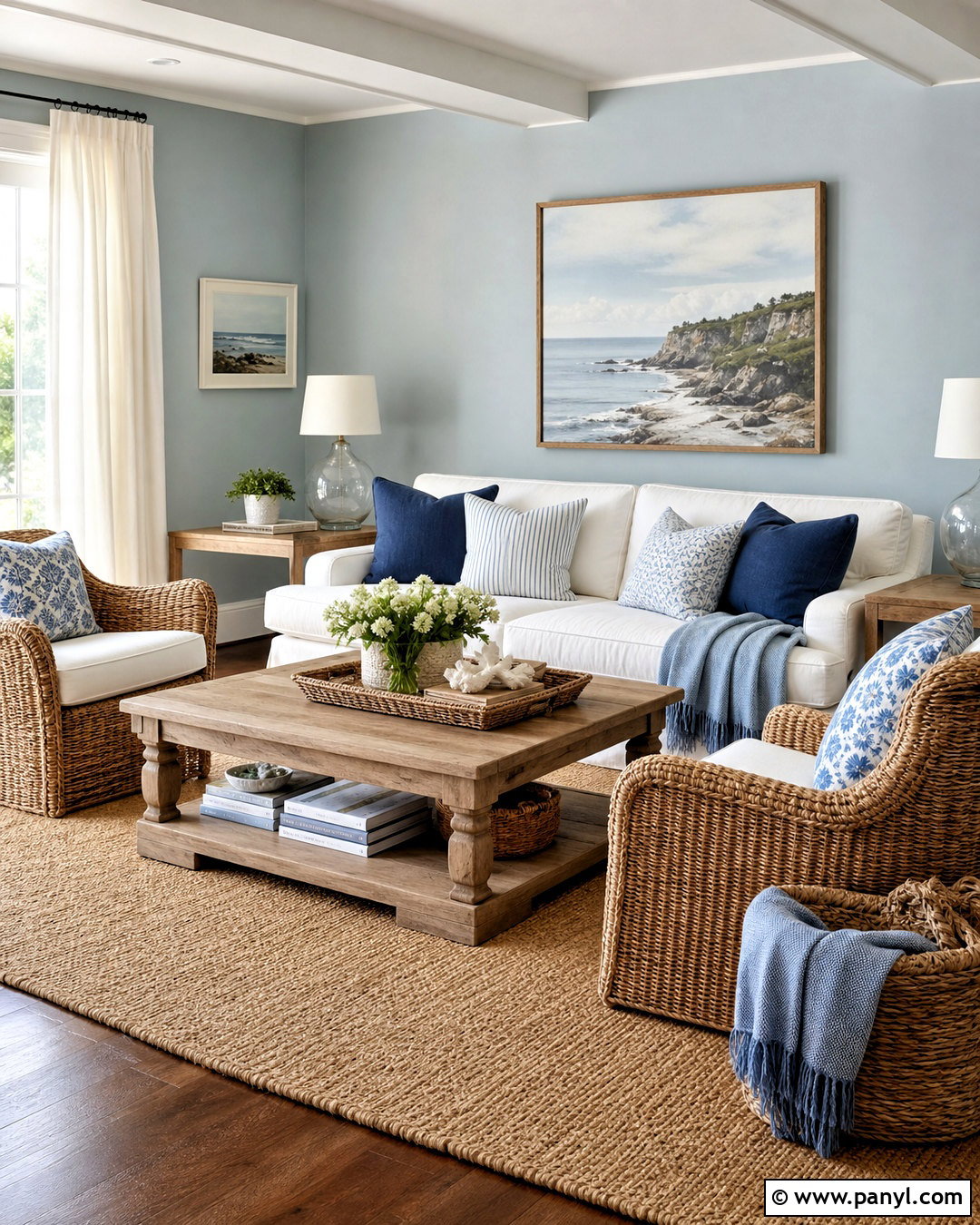 Blue Gray Walls With Coastal Decor - 20 gray wall design ideas