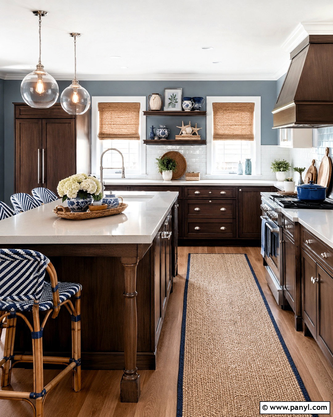 Blue Gray Walls With Dark Brown Cabinets - 20 Wall Color For Dark Brown Cabinets