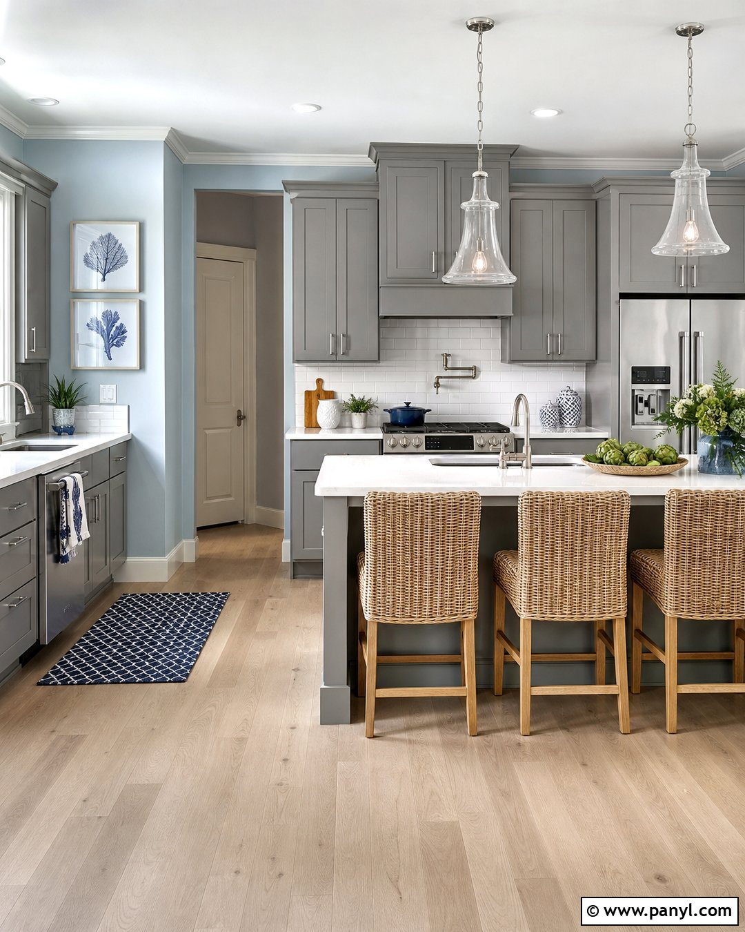 Blue Gray Walls With Gray Kitchen Cabinets - 30 Gray Kitchen Cabinets Wall Color Ideas