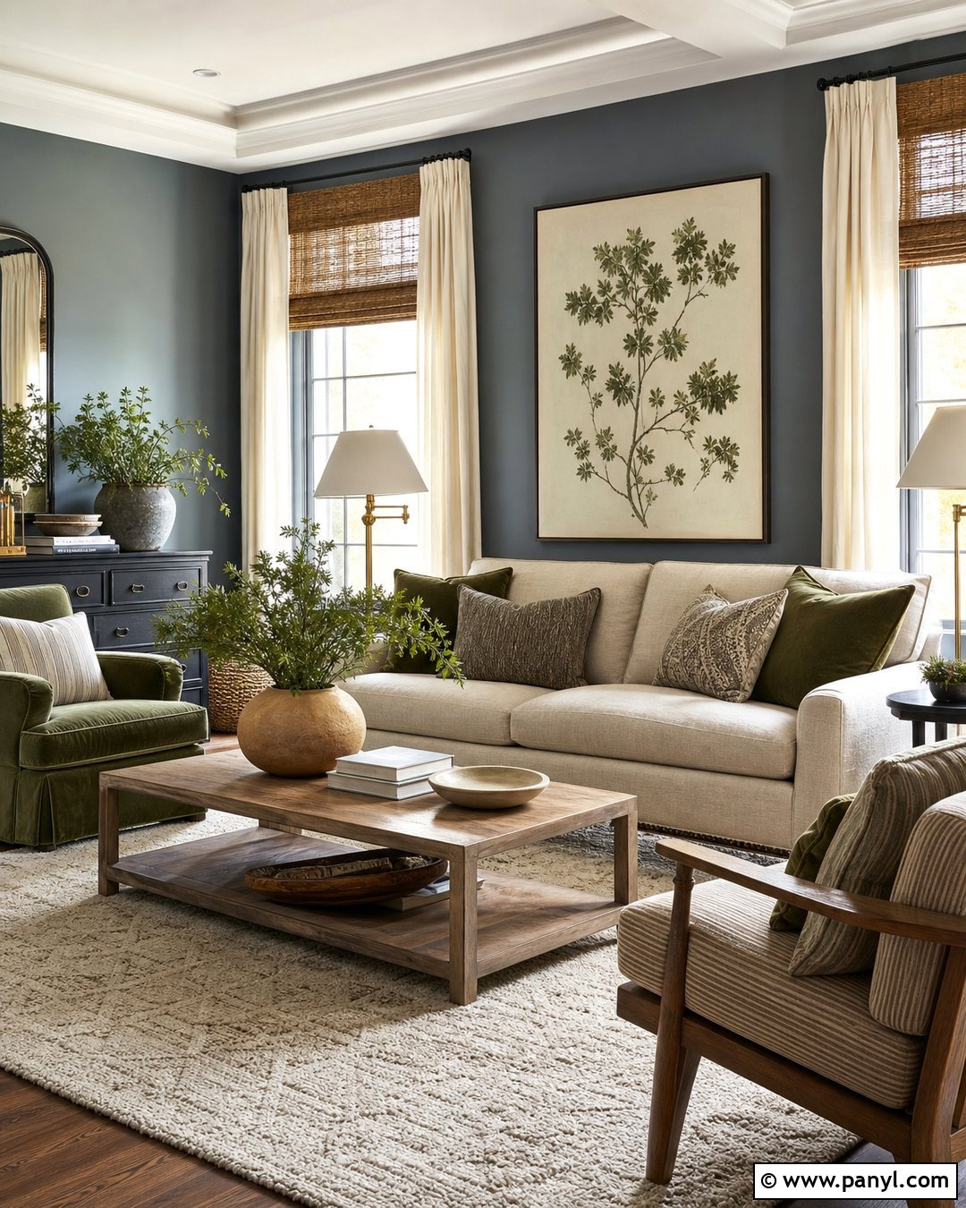 Blue Gray Walls With Green Accents - 30 blue gray walls
