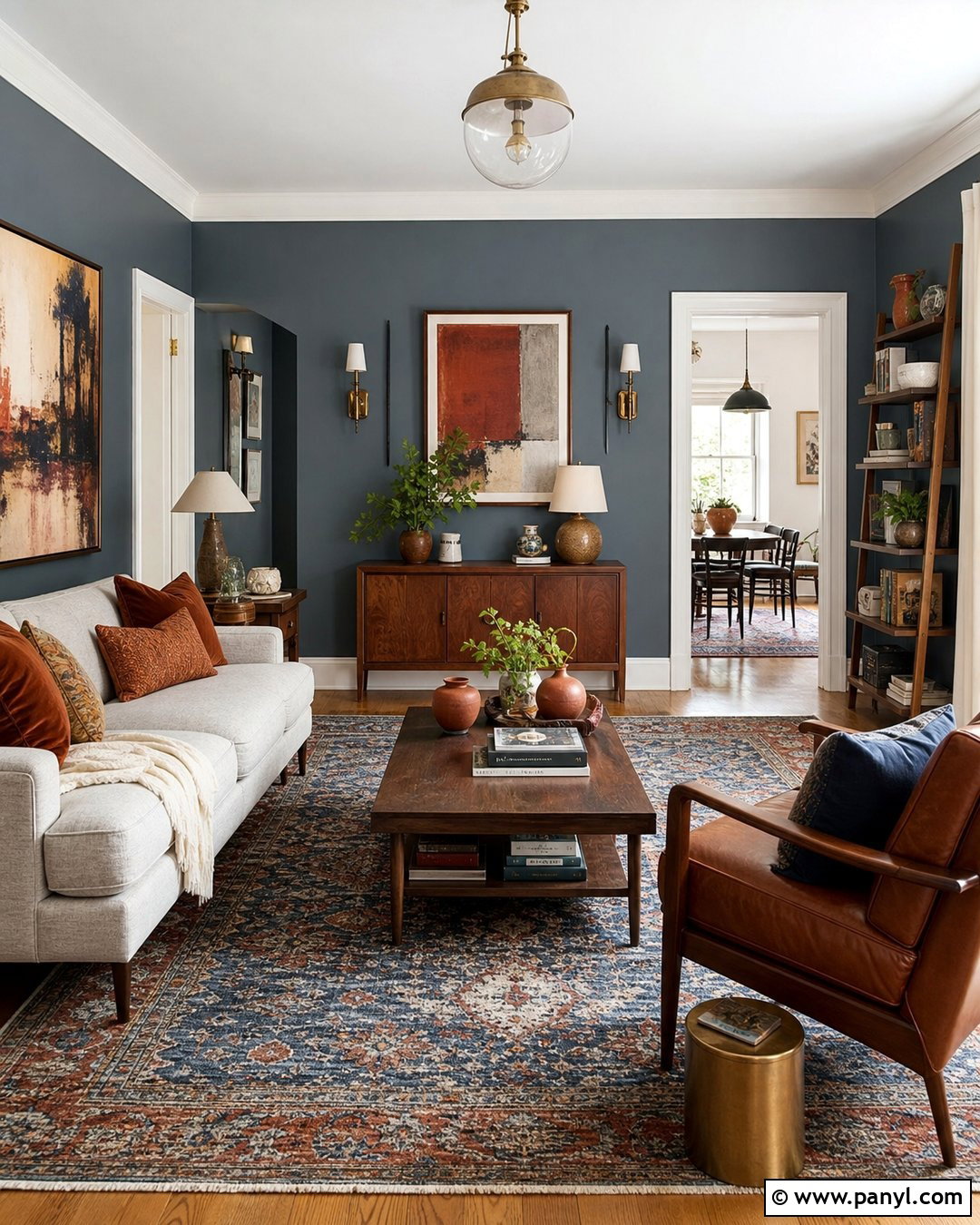 Blue Gray Walls With Rust Accents - 30 blue gray walls