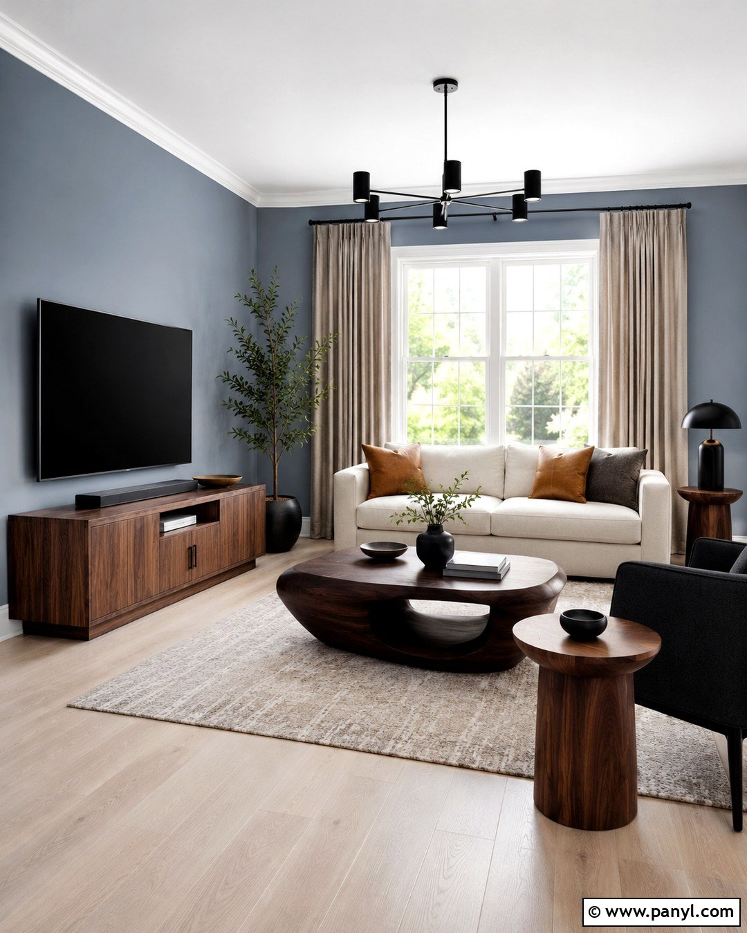 Blue Gray Walls With Walnut Furniture - 20 Best Wall Color For Walnut Furniture Ideas