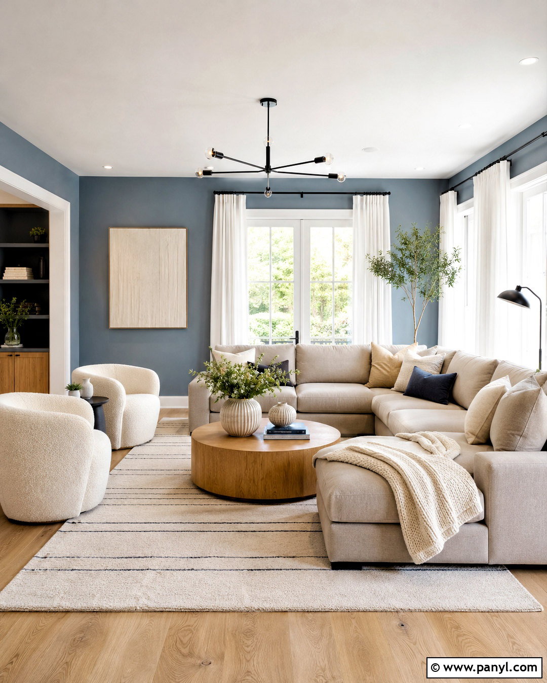 Blue Gray Walls With White Oak Flooring - 20 blue gray living room walls