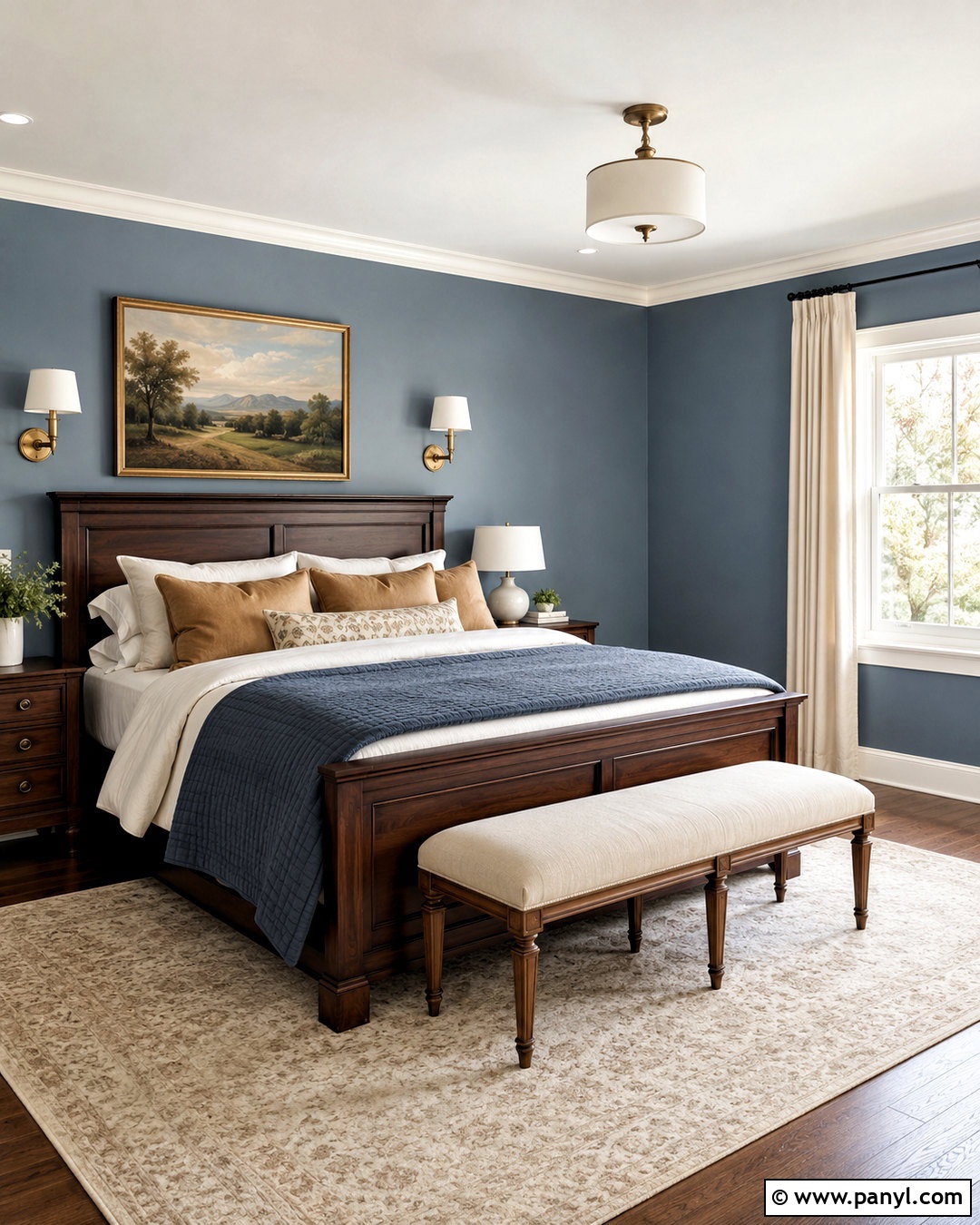 Blue Gray With Dark Wood - 20 paint colors that go with dark wood ideas