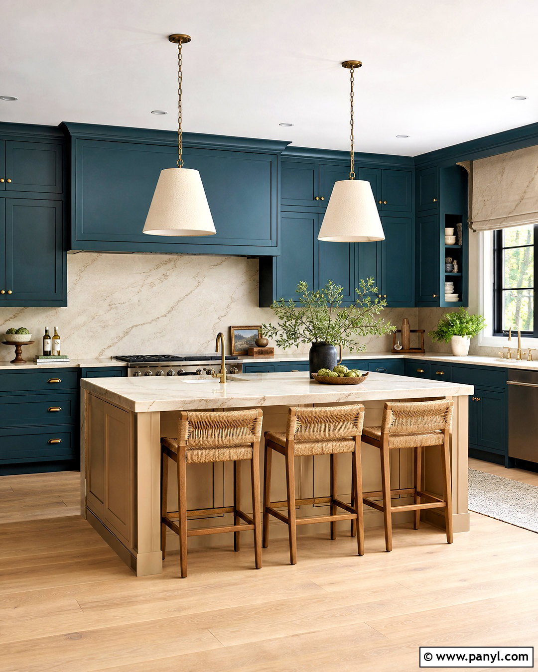 Blue Green And Warm Beige Kitchen - 20 kitchen colours ideas