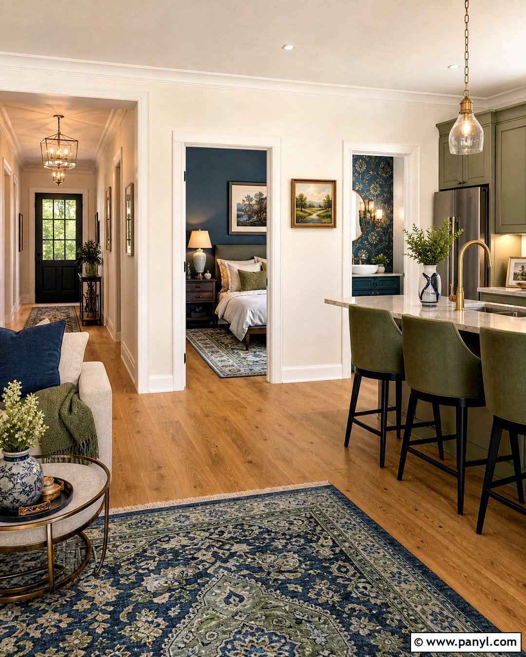 Blue Green And Warm White Whole Home Color Scheme - 20 home colour design ideas