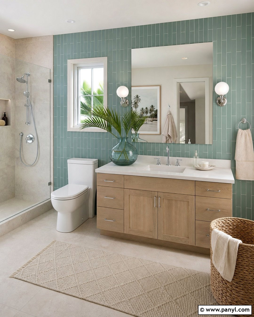 35 Green Accent Wall Bathroom Ideas for a Spa-Like Refresh