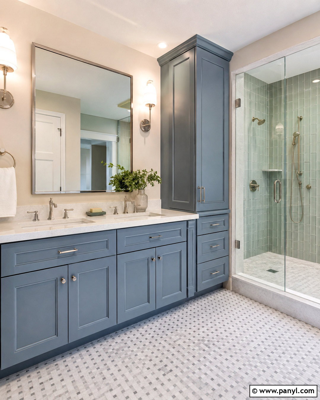 Blue Green Bathroom With Blue Vanity - 20 blue green bathrooms