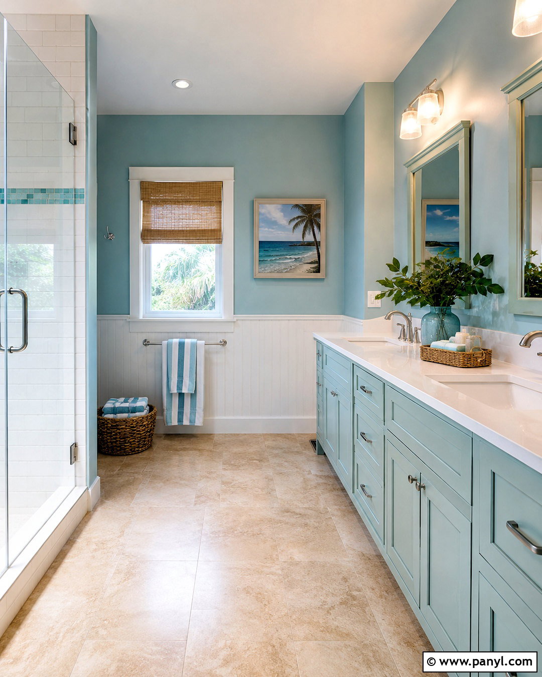 Blue Green Bathroom With Coastal Colors - 20 blue green bathrooms