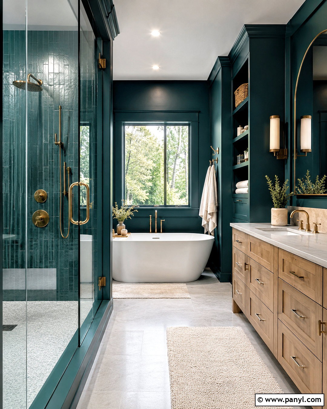 Blue Green Bathroom With Dark Teal Walls - 20 blue green bathrooms