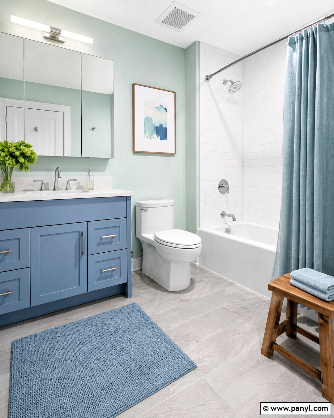 Blue Green Bathroom With Seafoam Walls - 20 blue green bathrooms