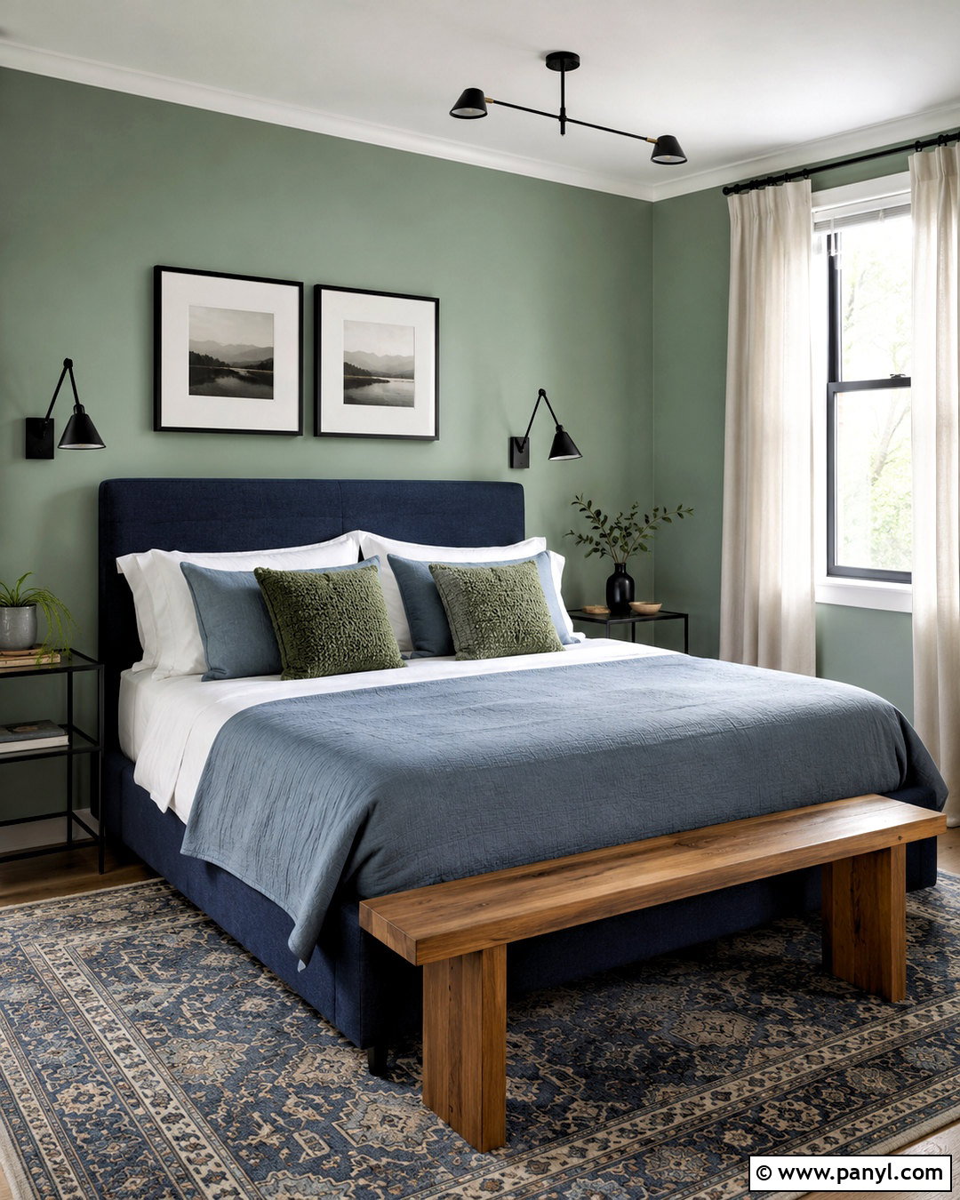 Blue Green Bedroom With Black Accents - 20 blue green bedroom ideas