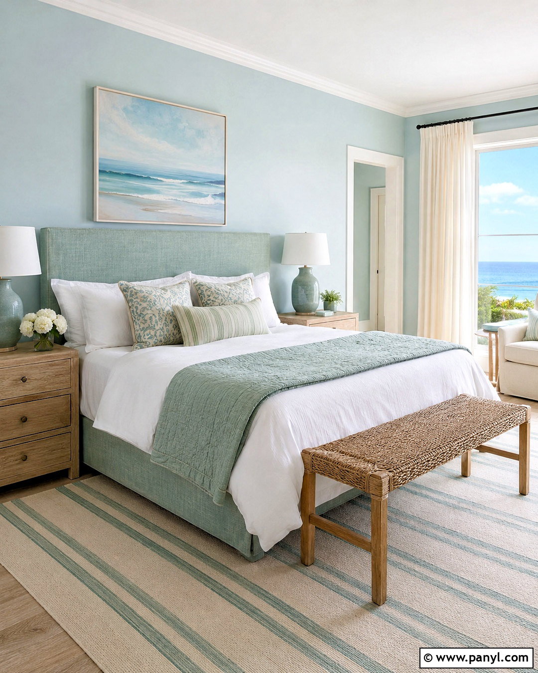 Blue Green Coastal Bedroom - 20 blue green bedroom ideas