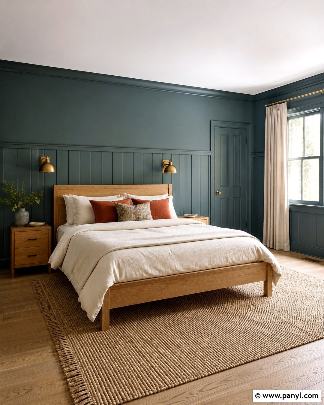 Blue Green Color Drenched Beadboard - 20 Half Beadboard Wall Paint Colors