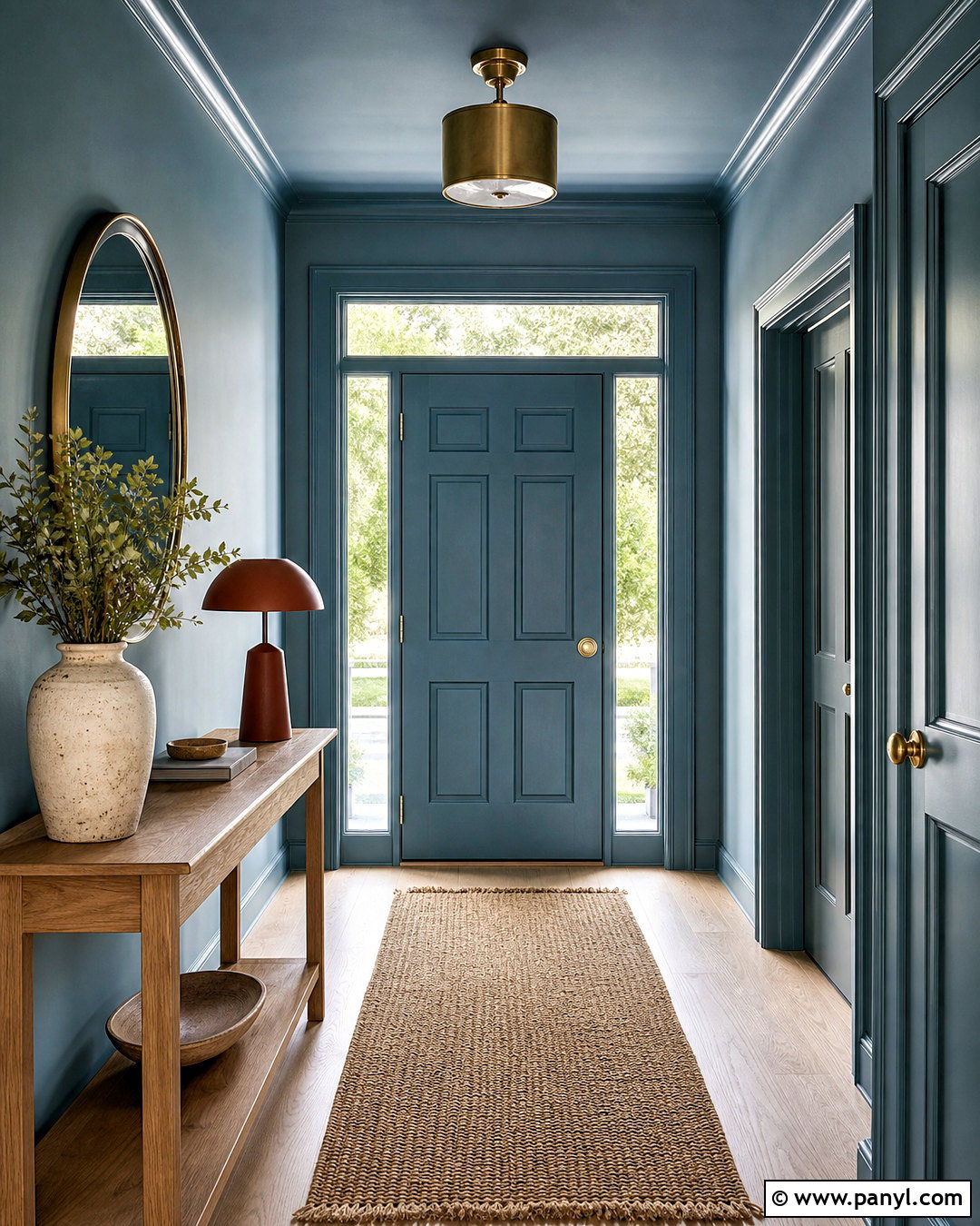 Blue Green Color-Drenched Wall Paint - 20 wall painting colour ideas