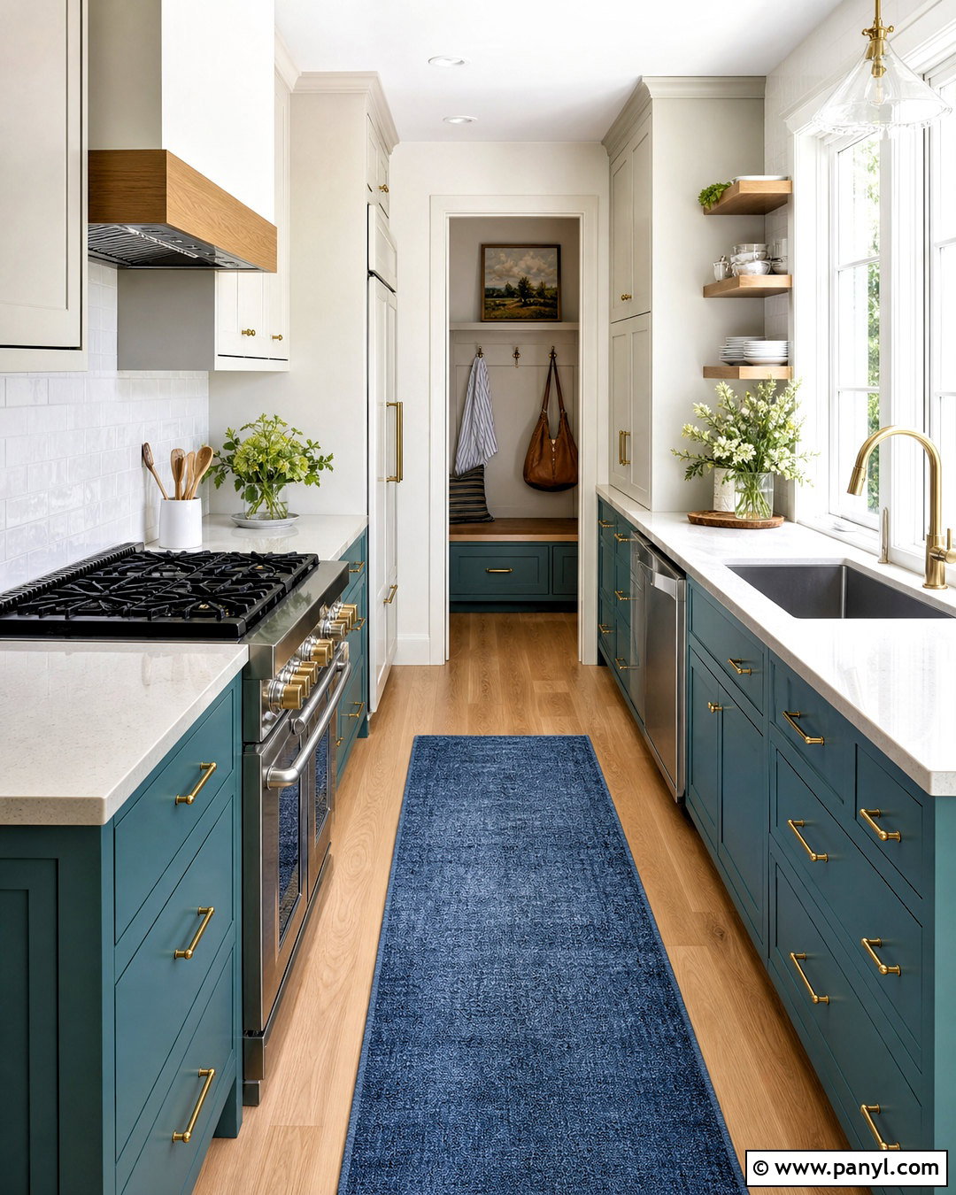 Blue Green Galley Kitchen - 20 green blue kitchen ideas