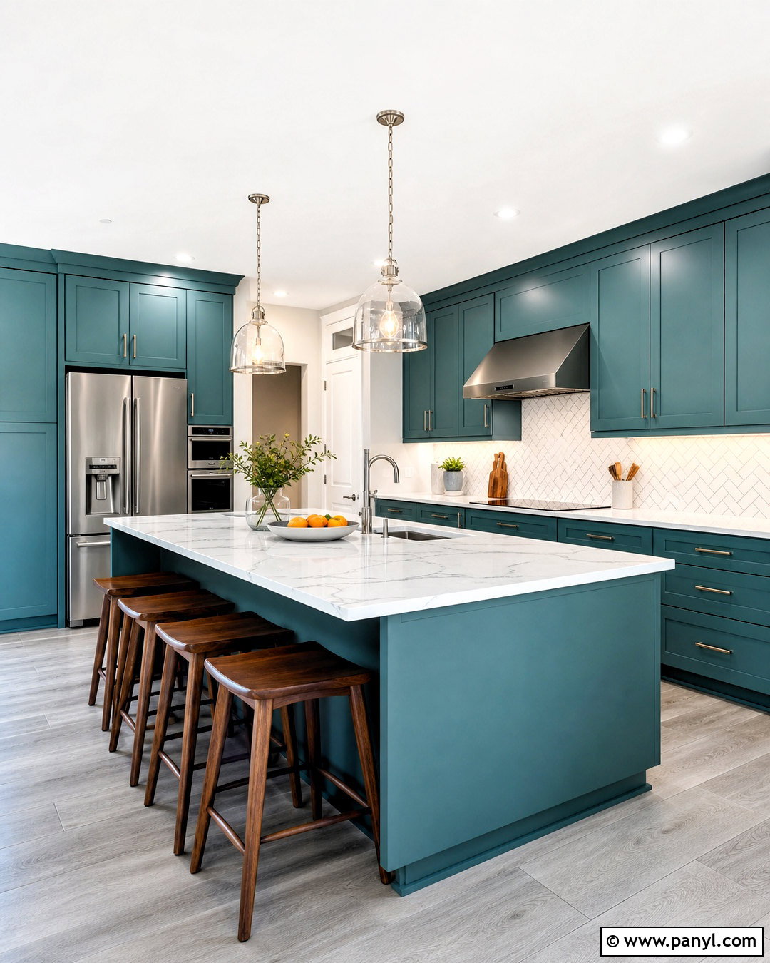 Blue Green Kitchen Cabinets With Nickel Hardware - 20 green kitchen cabinets