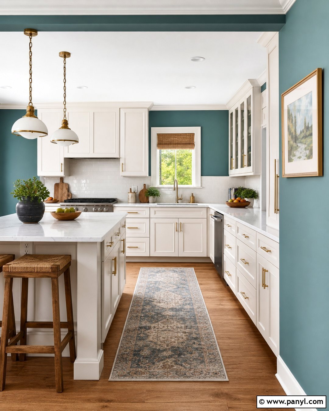 Blue Green Kitchen Walls With White Cabinets - 30 blue green walls