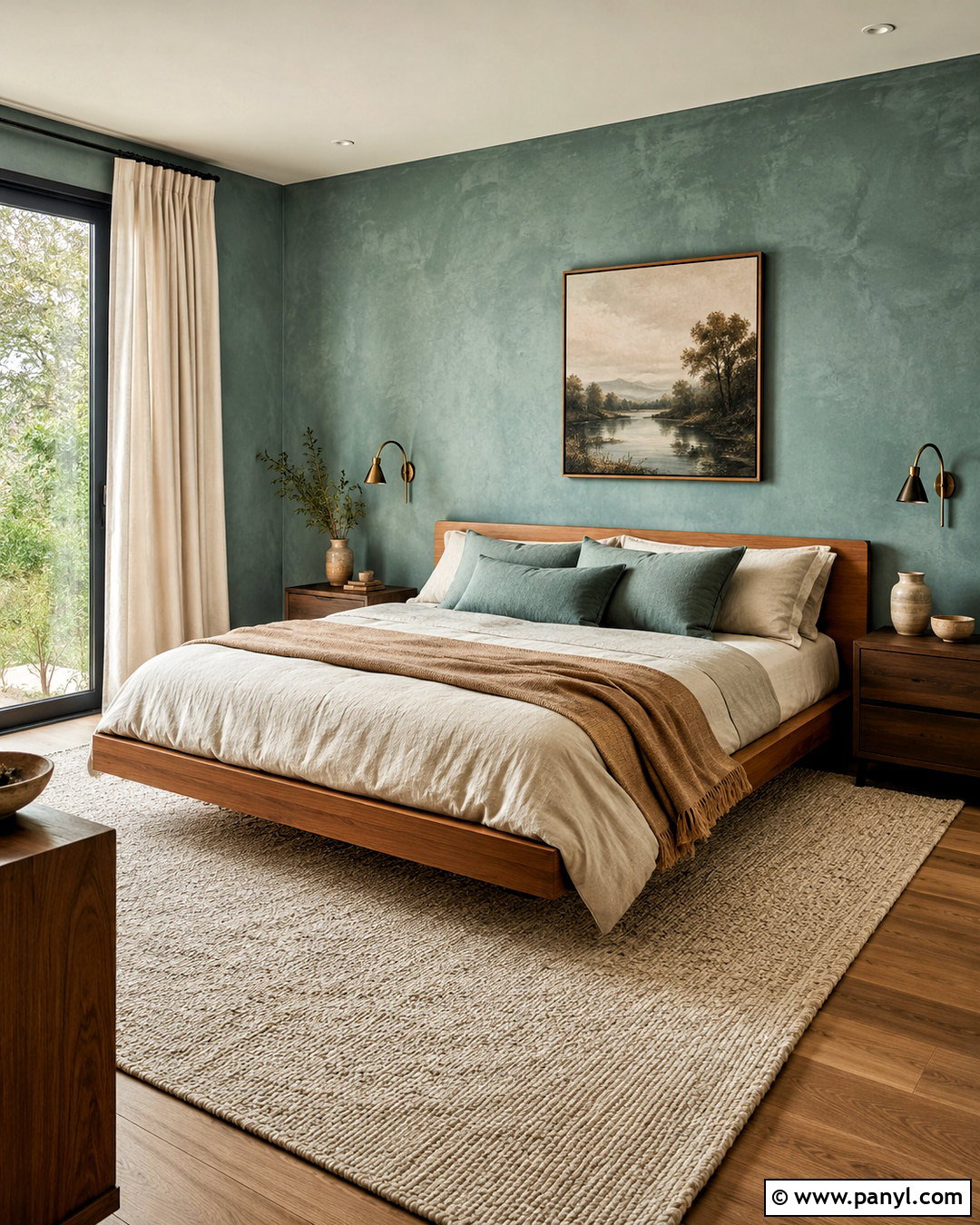 Blue Green Limewash Bedroom - 20 limewash walls bedroom ideas