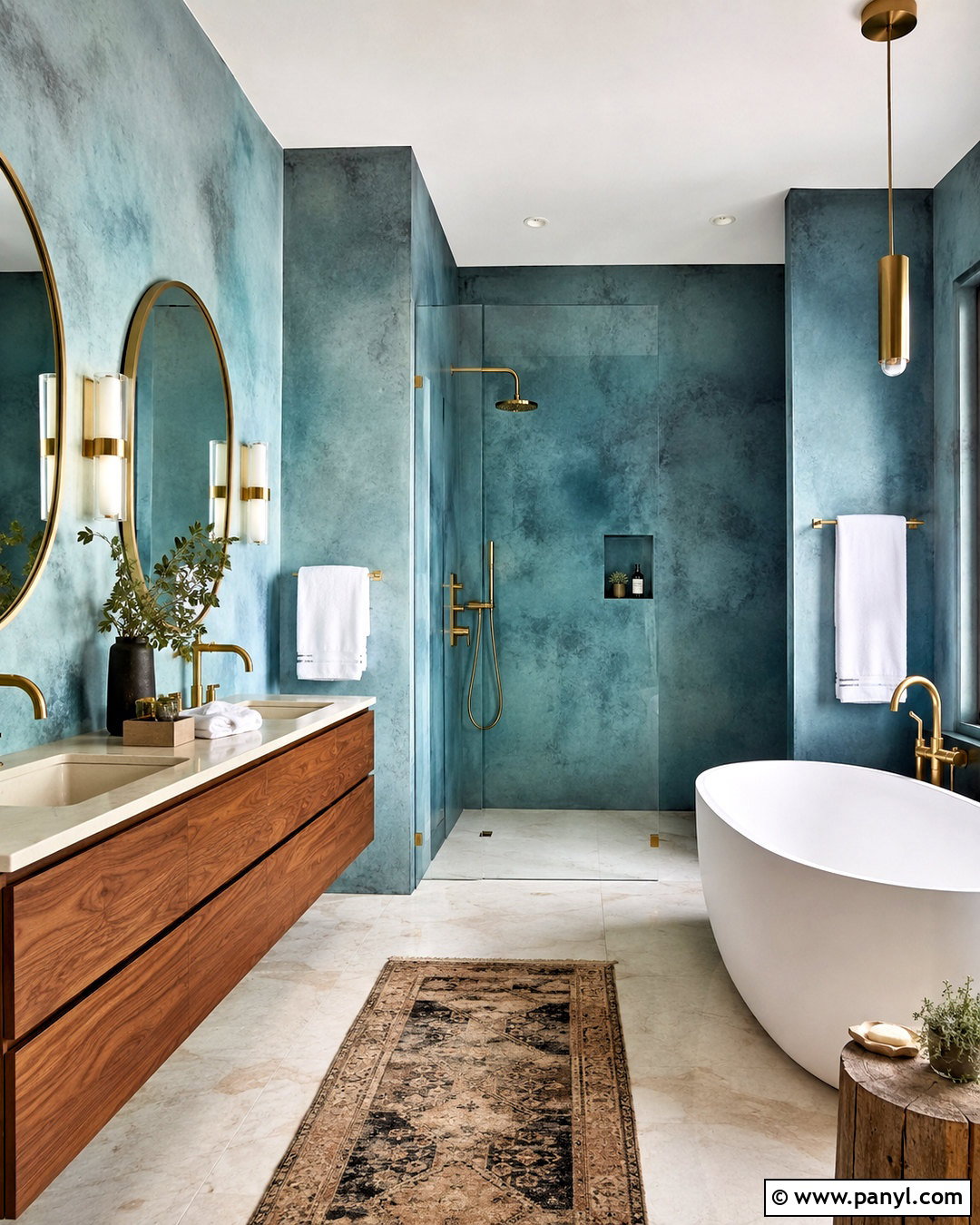 Blue-Green Patina Bathroom - 20 patina texture ideas
