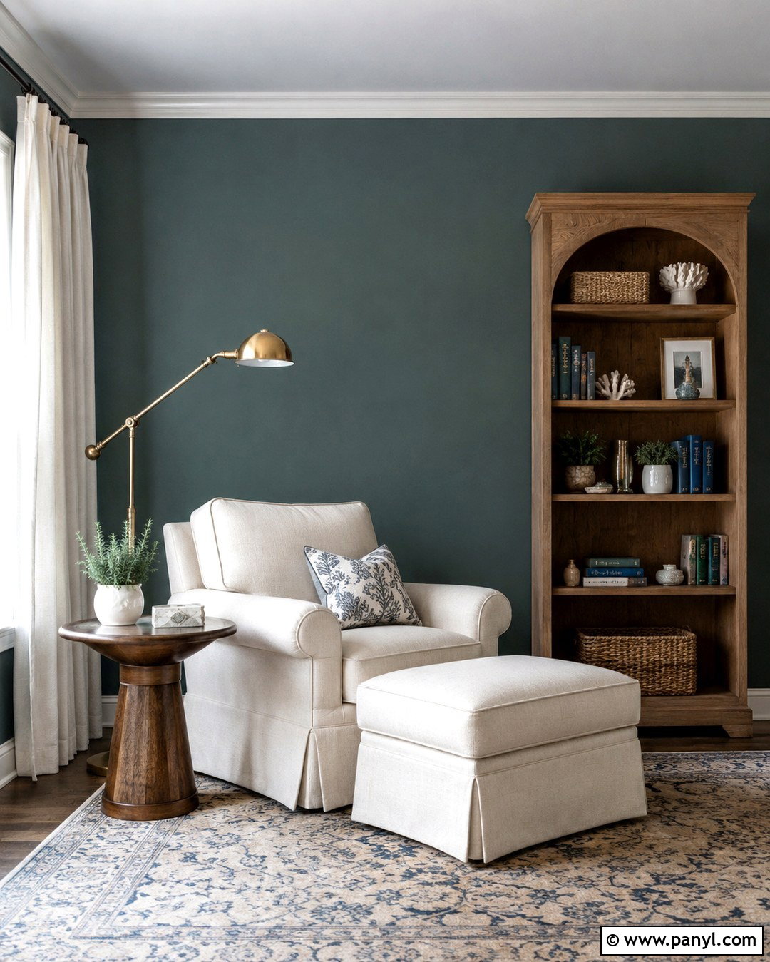 Blue Green Reading Nook Wall - 20 Plain Green Wall Ideas