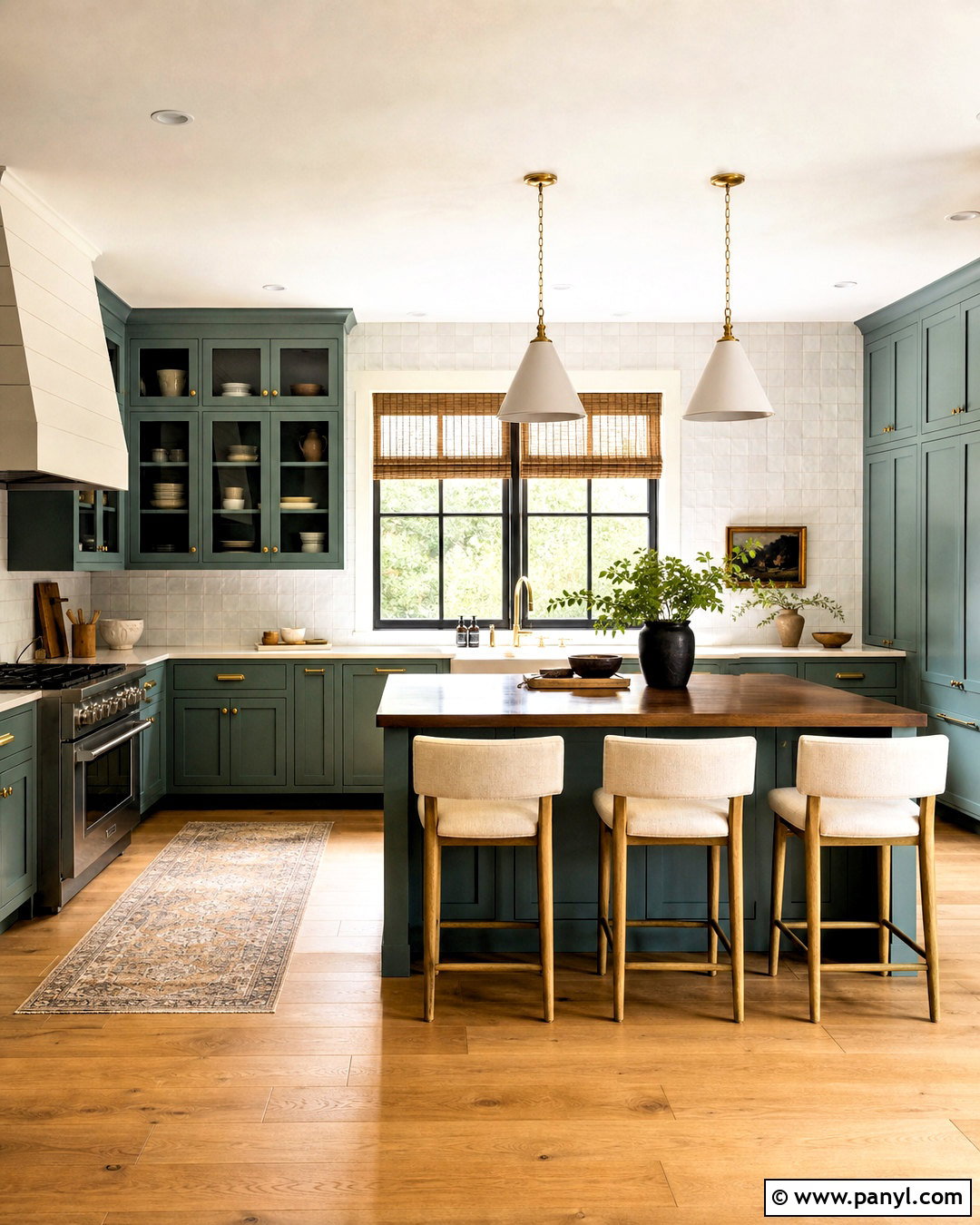 Blue Green Transitional Kitchen - 20 blue kitchen inspiration ideas
