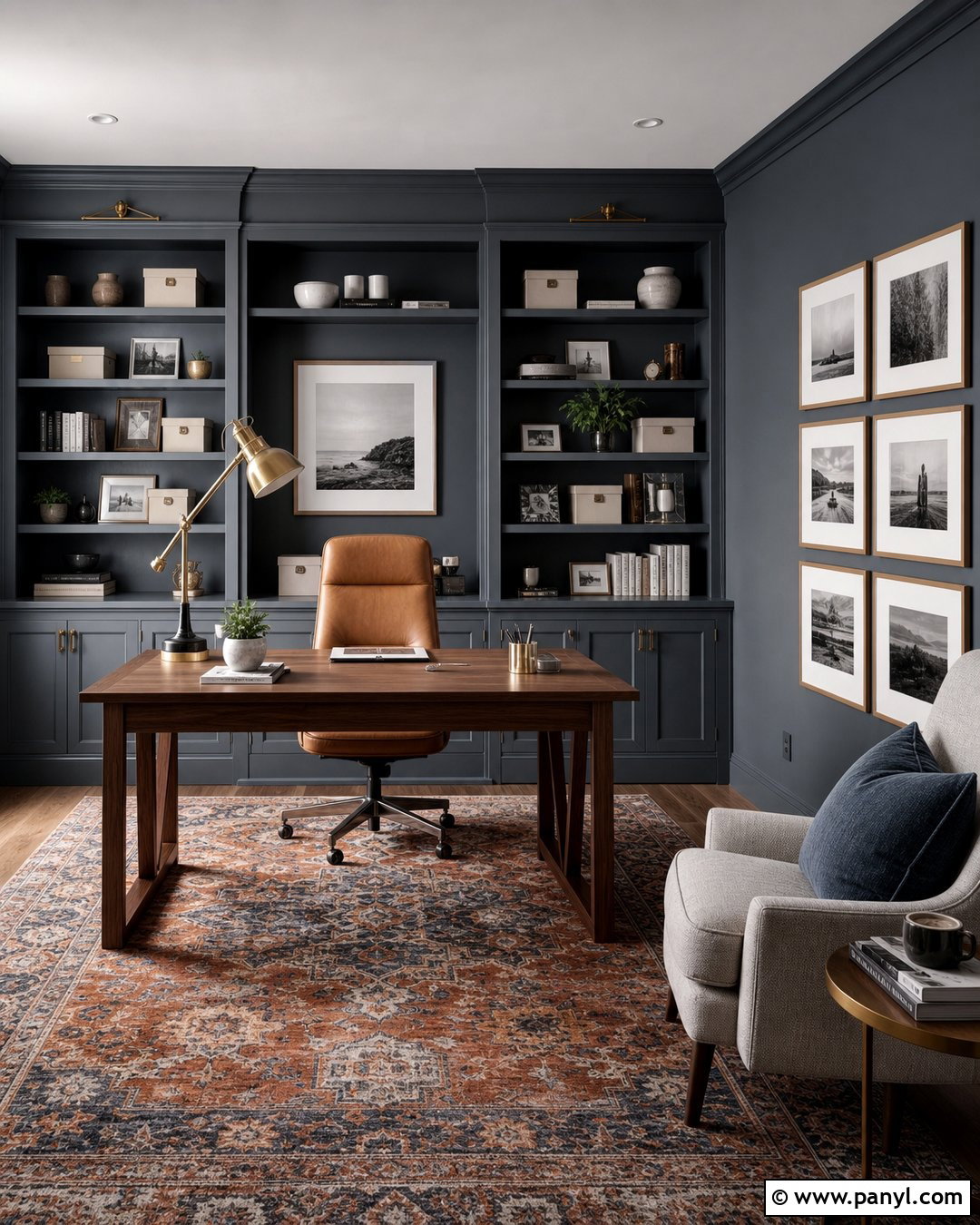 Blue Grey Home Office Walls - 25 Grey Room Wall Ideas