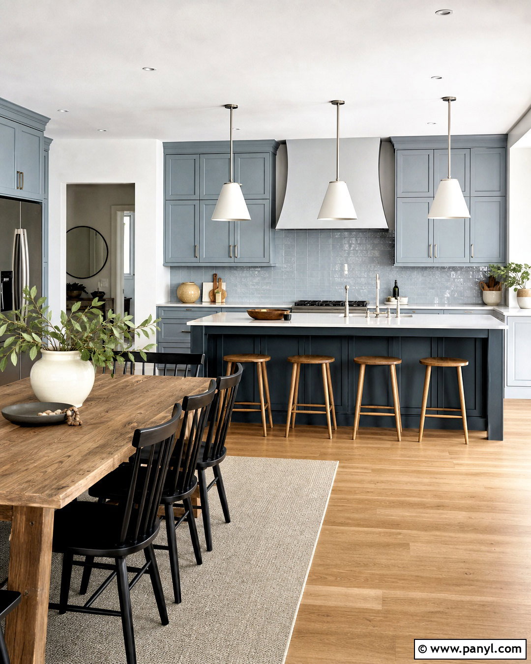 Blue Grey Monochromatic Kitchen - 20 grey and blue kitchen ideas