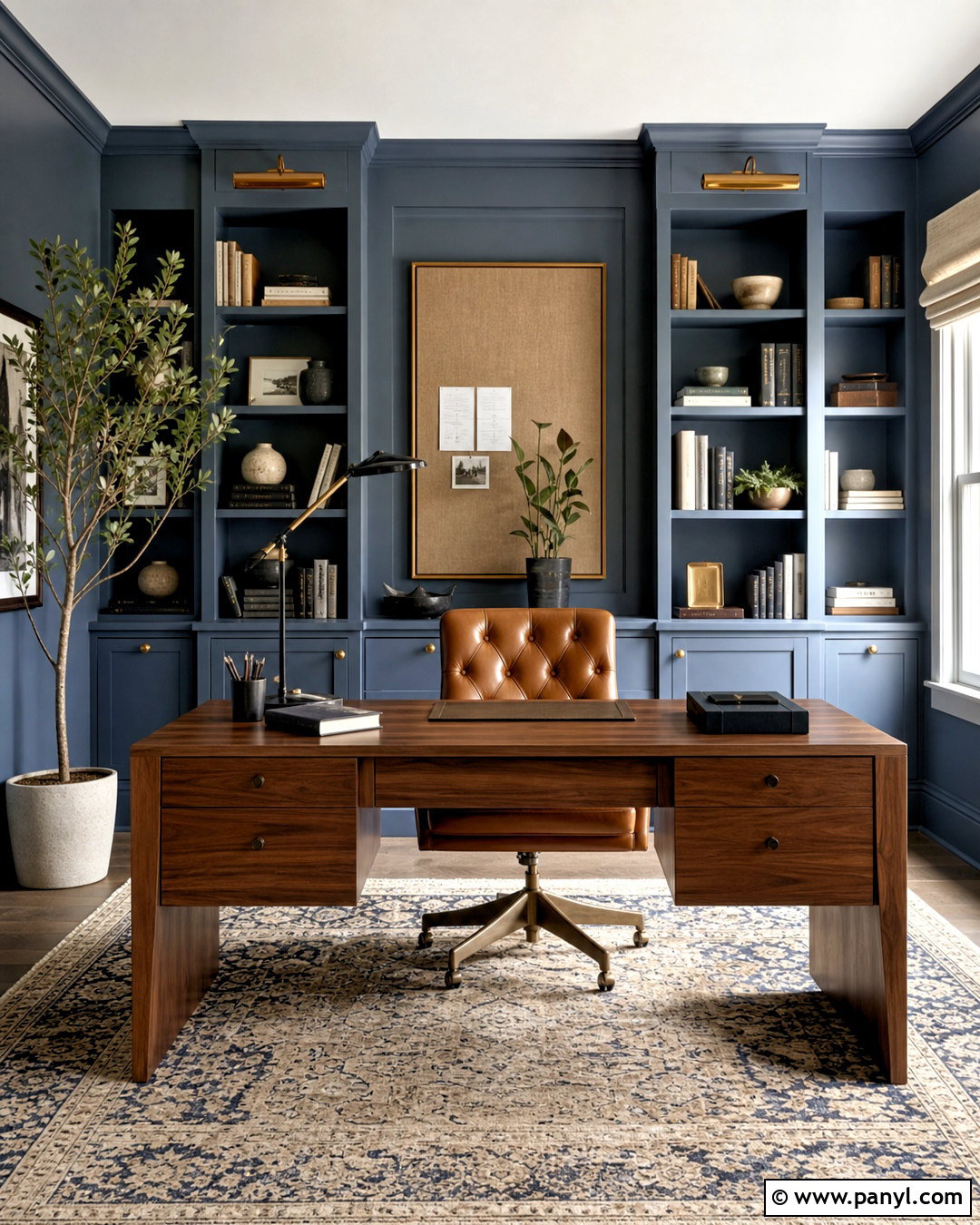 Blue Grey Wall Home Office - 20 grey wall design ideas