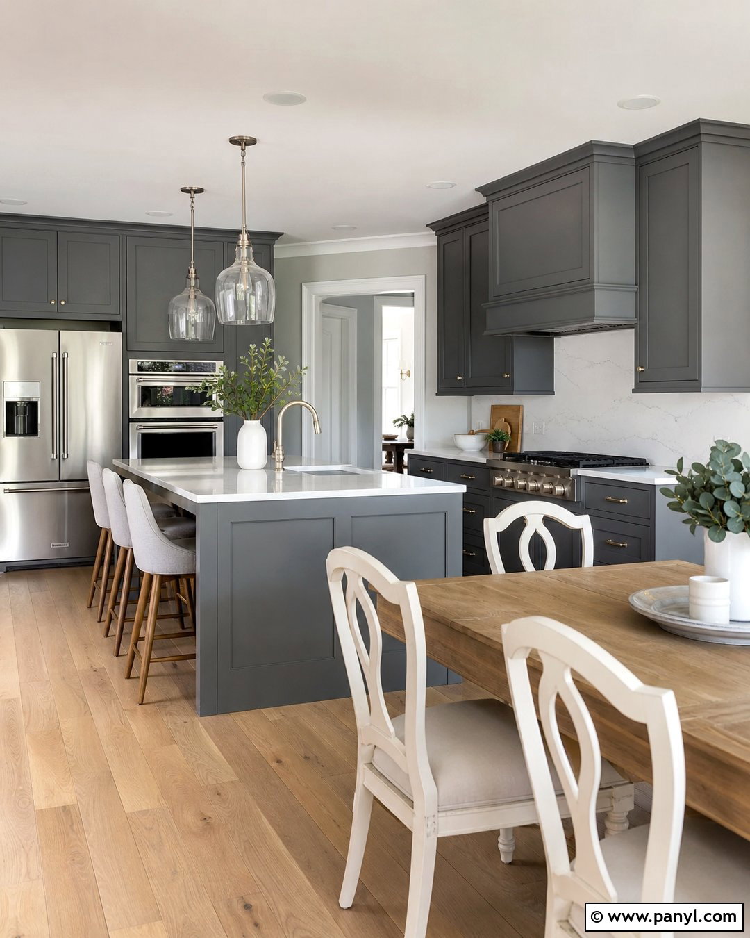 Blue Grey Walls With Grey Kitchen Cabinets - 30 Grey Kitchen Cabinets Wall Color Ideas