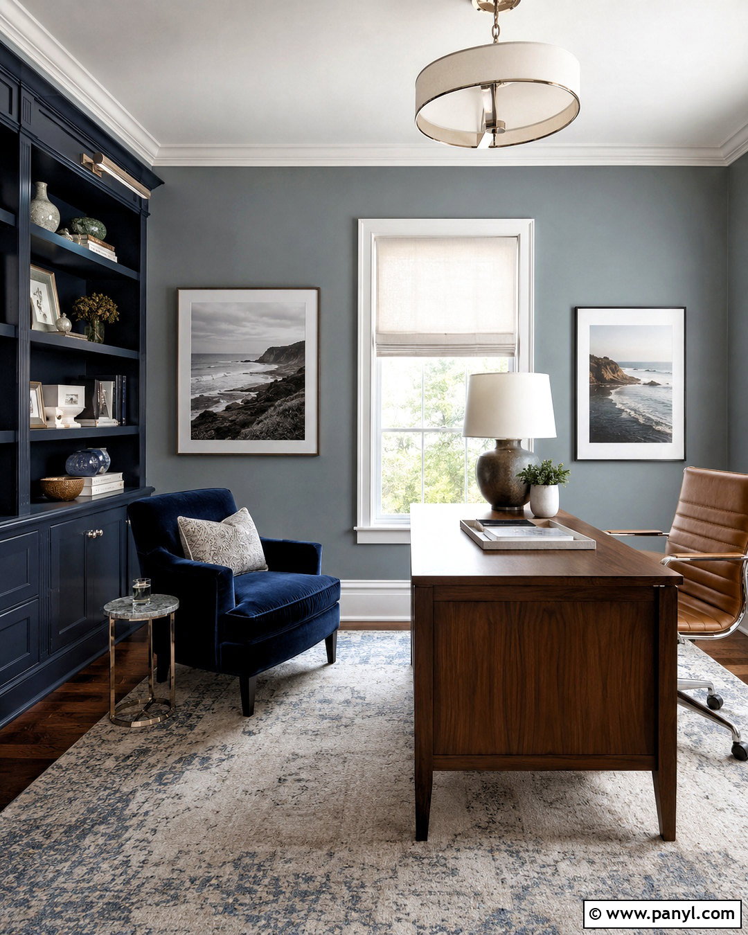 Blue Grey Walls With Navy Accents - 40 Grey Wall Color Ideas