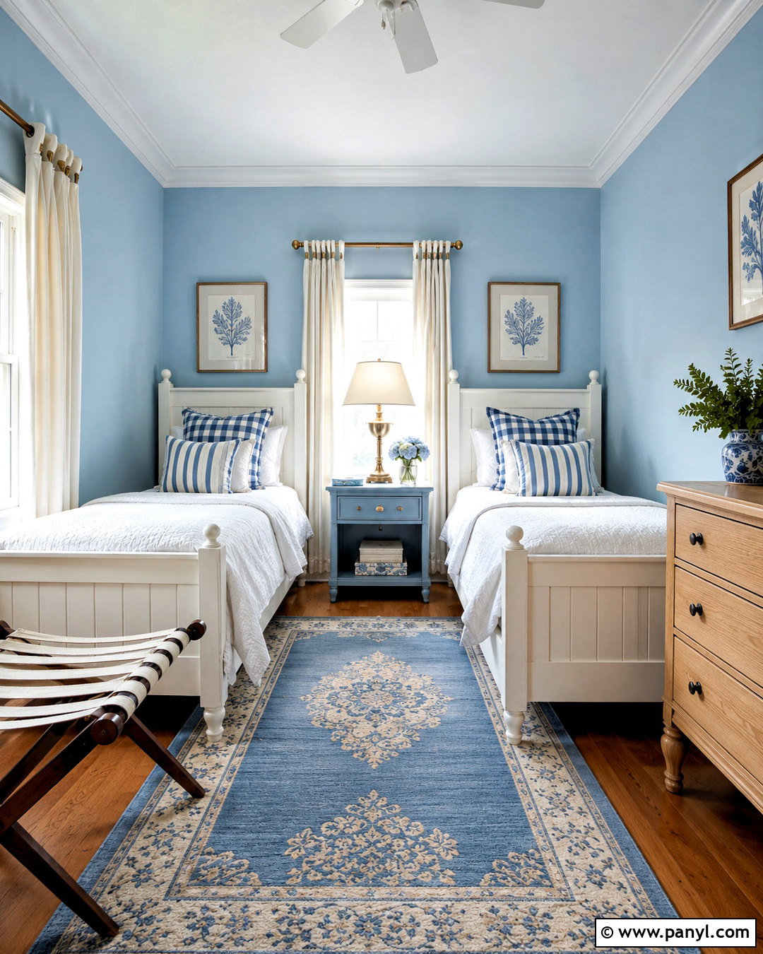 Blue Guest Bedroom With Twin Beds - 20 blue rooms bedroom ideas