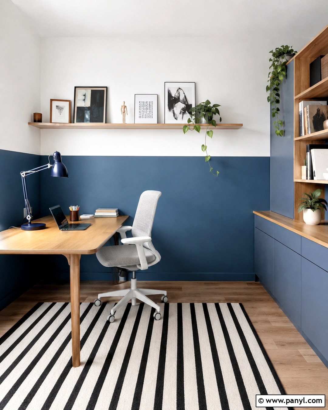 Blue Half Painted Color Block Wall - 20 colour block walls