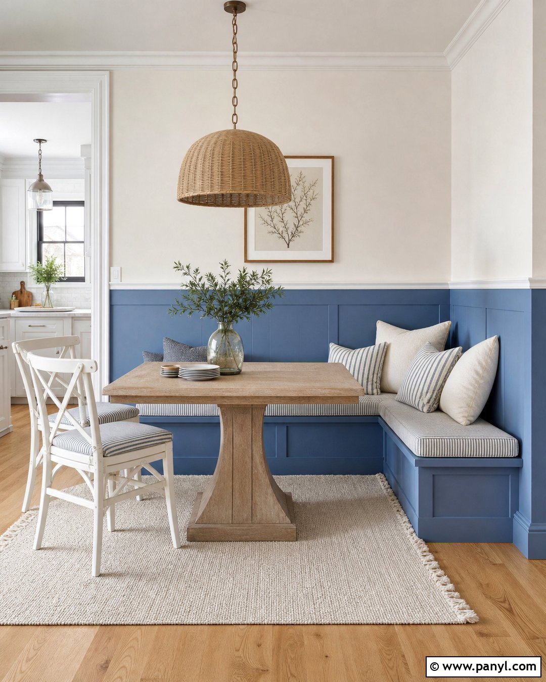 Blue Half Wall With White Trim - 35 blue feature wall ideas