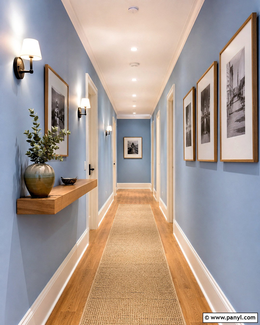 Blue Hallway - 40 blue wall paint ideas
