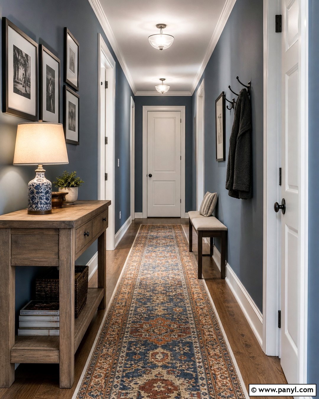Blue Hallway - 30 blue walls room ideas