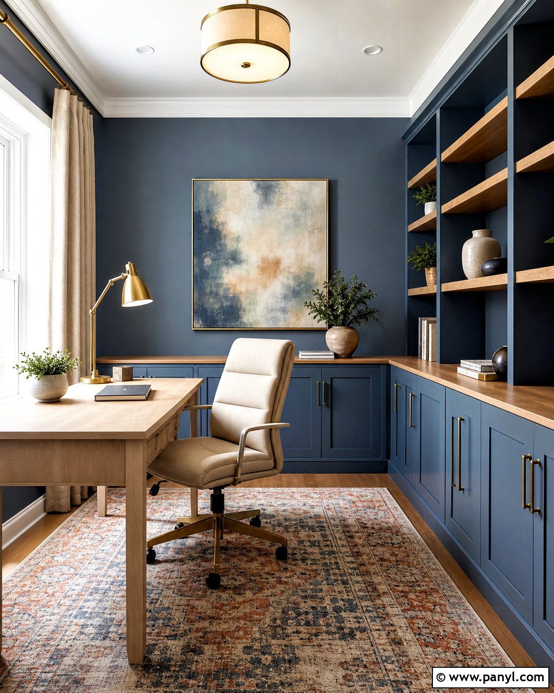Blue Home Office - 20 blue color room ideas
