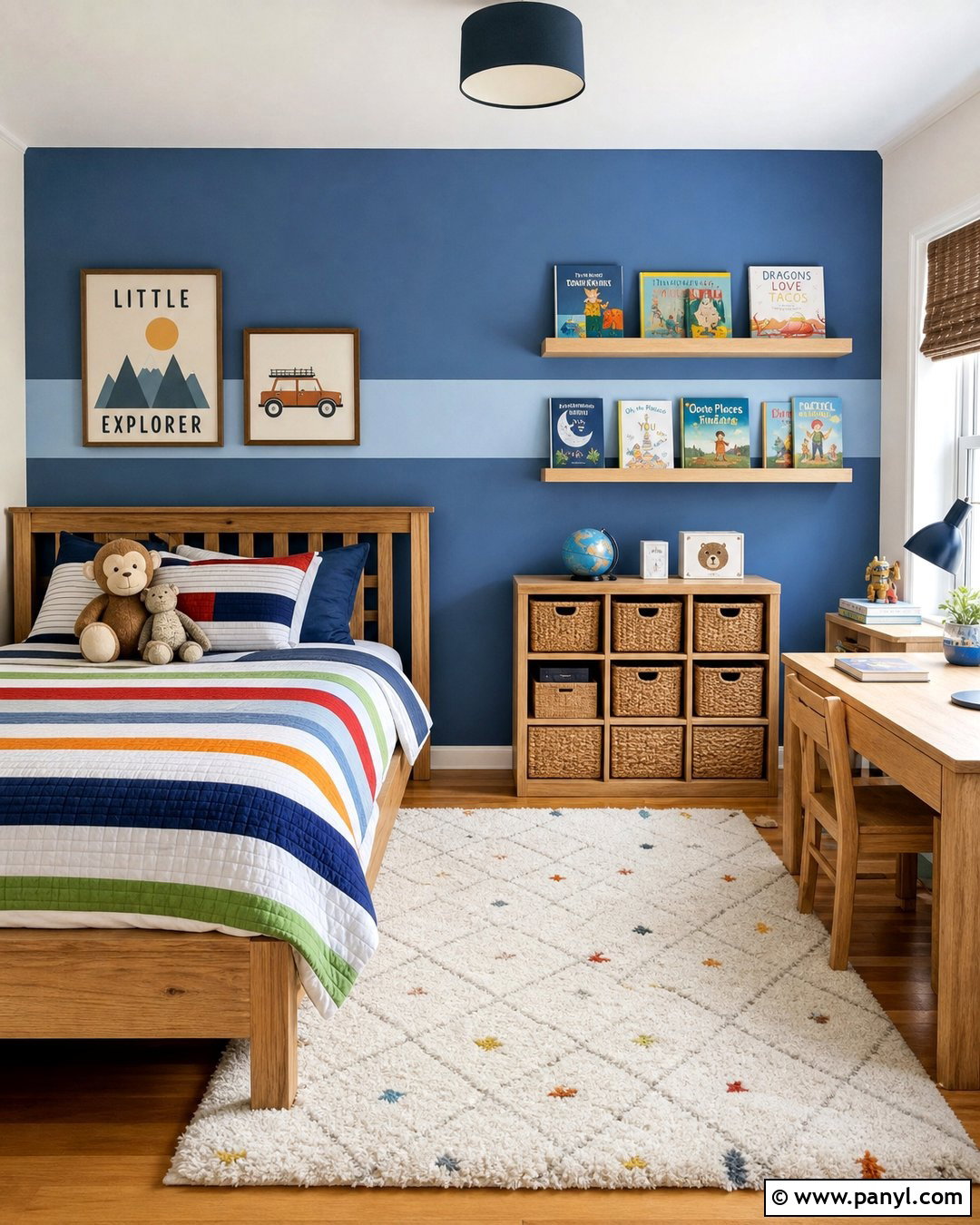 Blue Kids Bedroom Feature Wall - 35 blue feature wall ideas