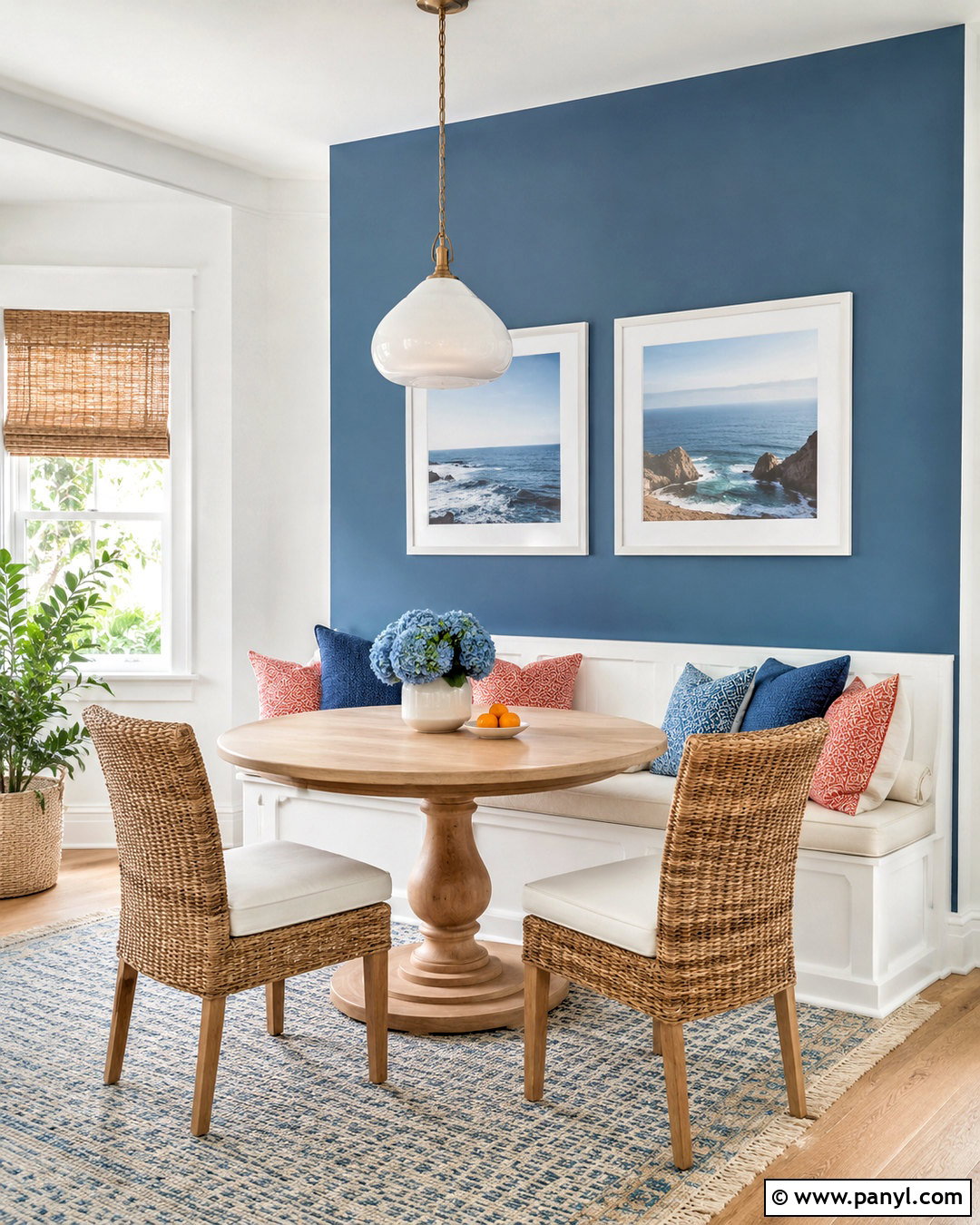 Blue Kitchen Breakfast Nook Accent Wall - 20 White Walls With Blue Accent Wall Ideas