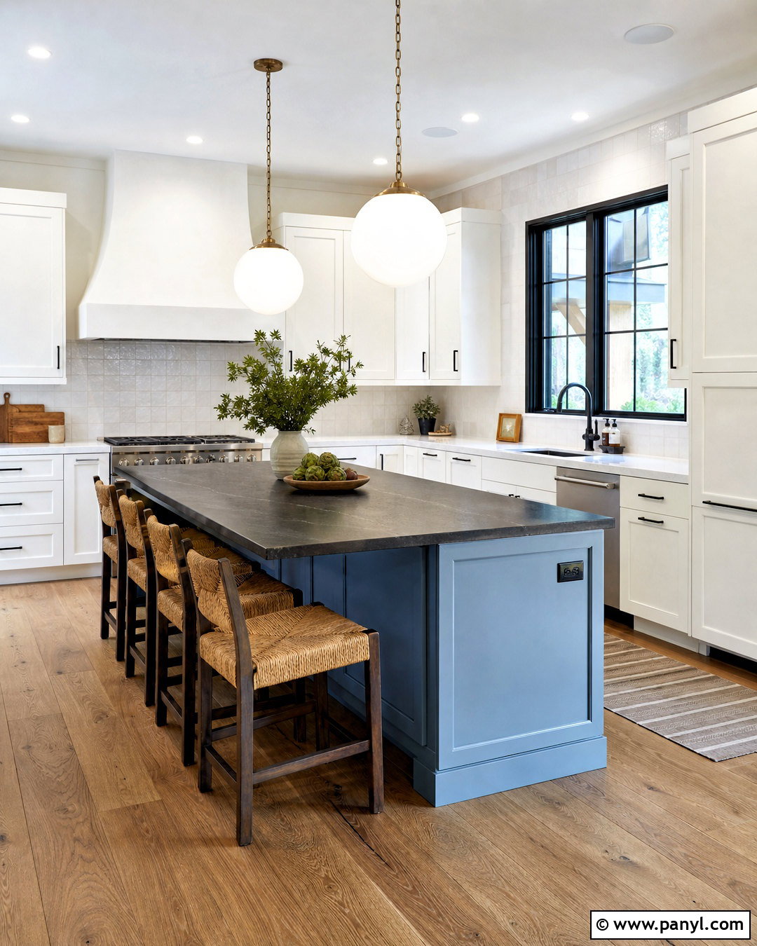 Blue Kitchen Island With Black Countertop - 20 white kitchen with blue island ideas