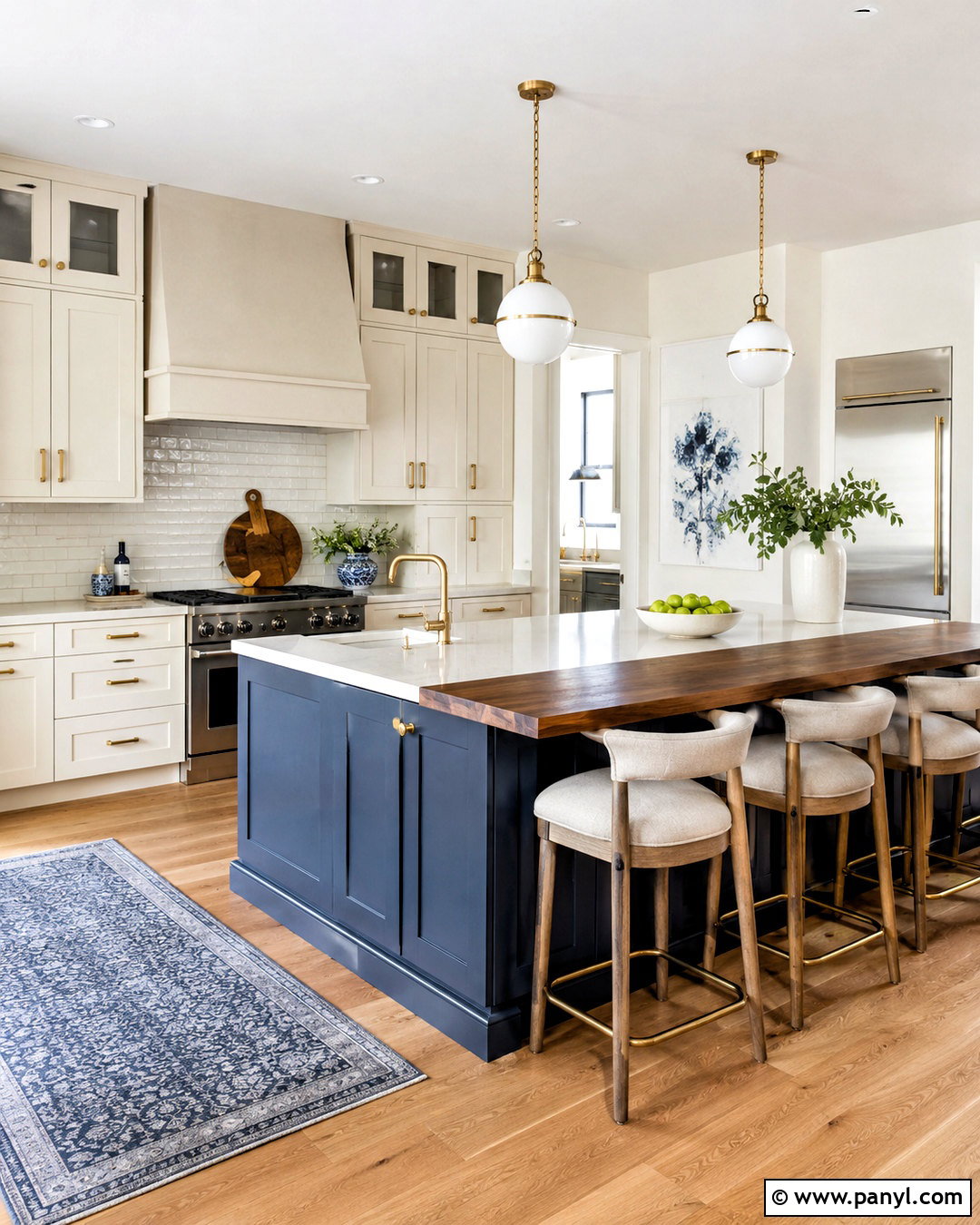 Blue Kitchen Island With White Cabinets - 20 blue kitchen ideas