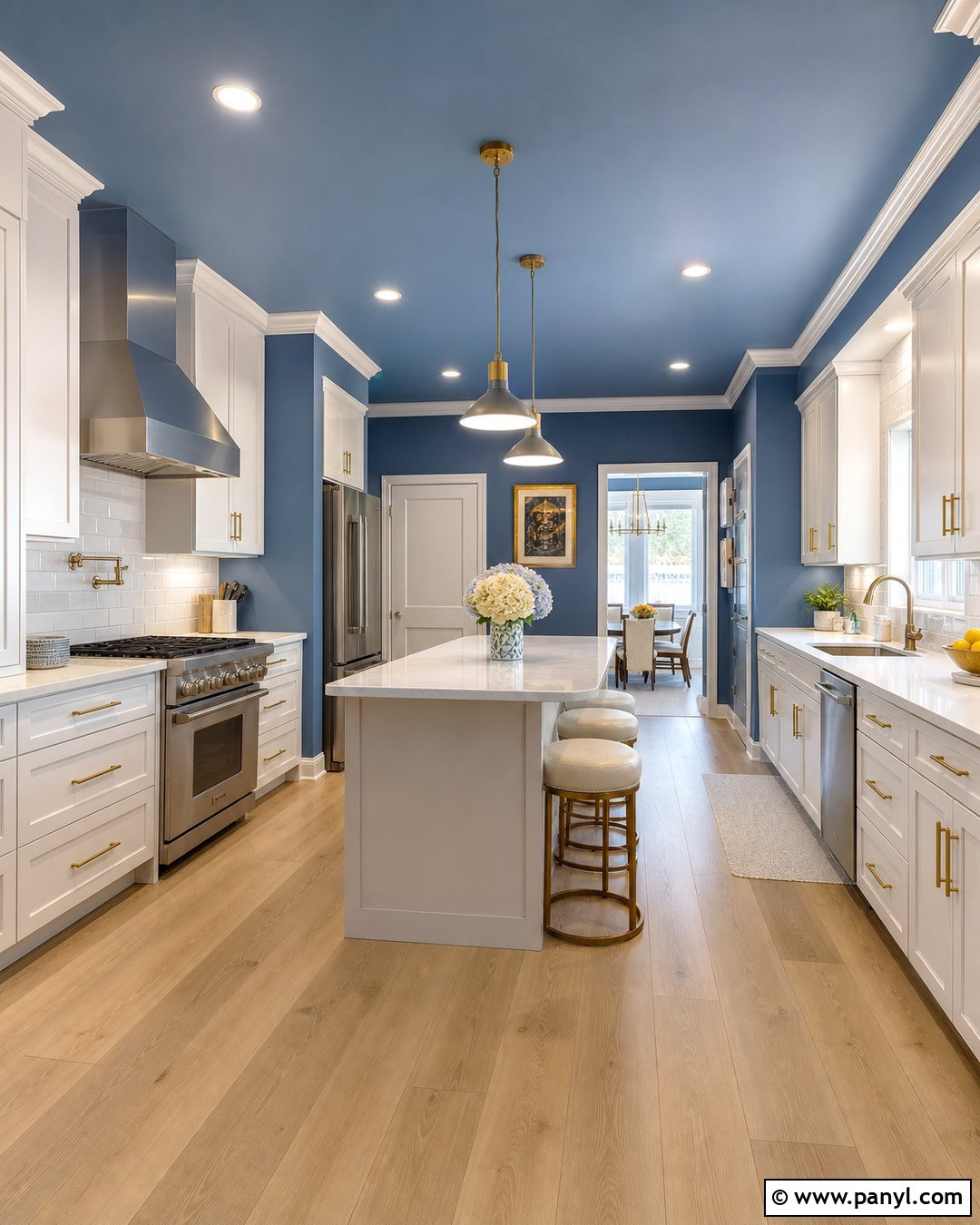 Blue Kitchen Walls And Ceiling - 45 blue kitchen walls