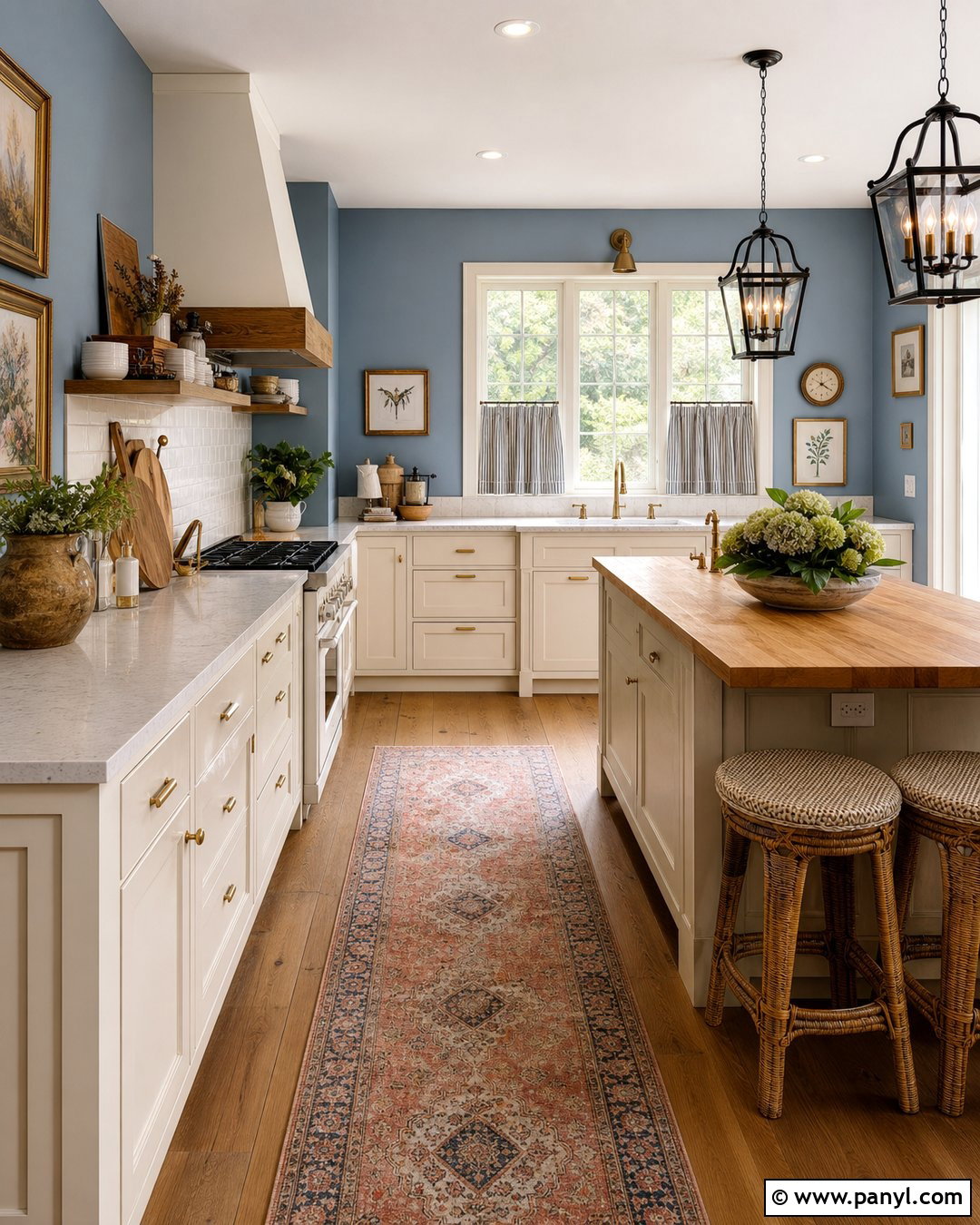 Blue Kitchen Walls For A Farmhouse Kitchen - 45 blue kitchen walls