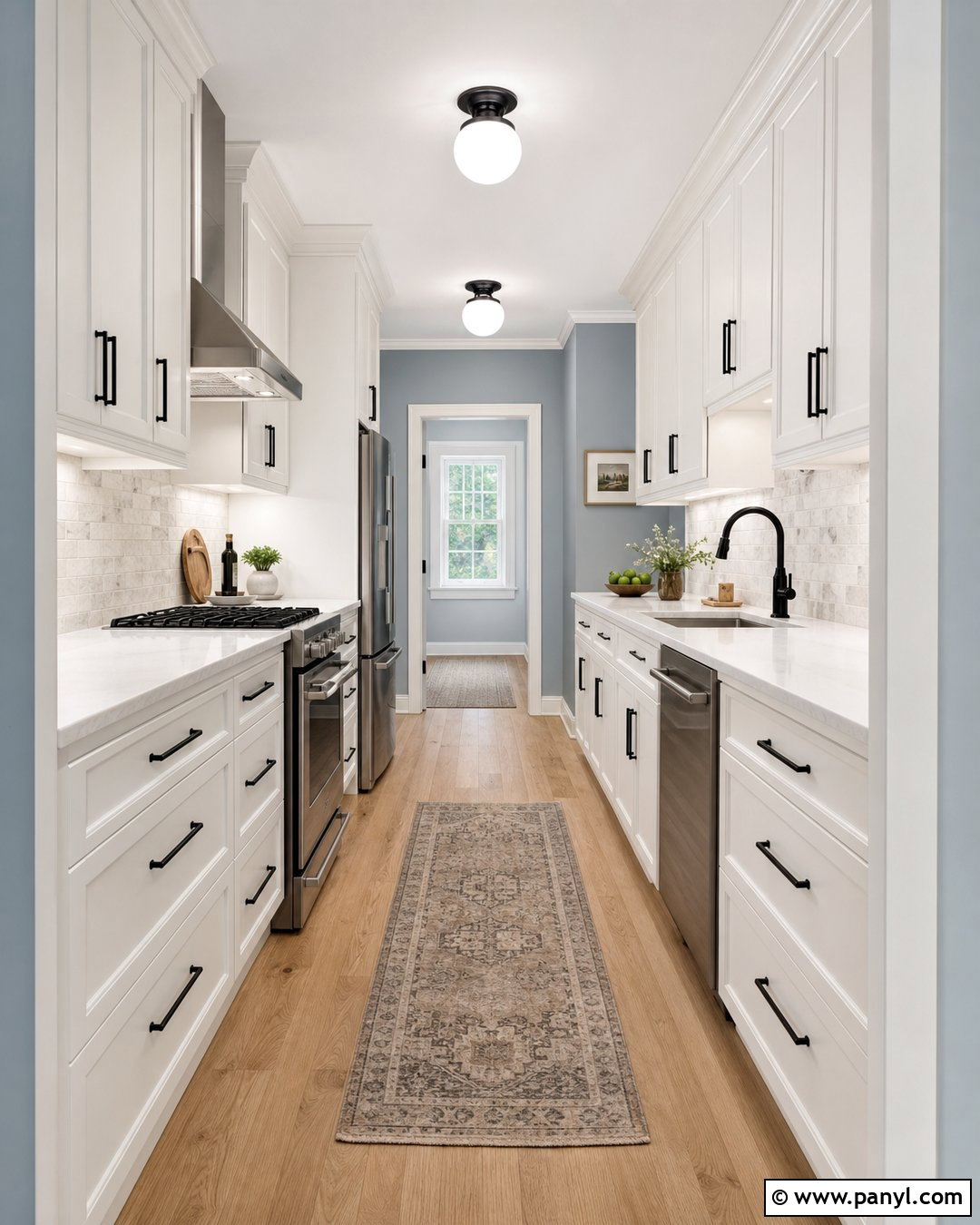 Blue Kitchen Walls For A Galley Kitchen - 45 blue kitchen walls