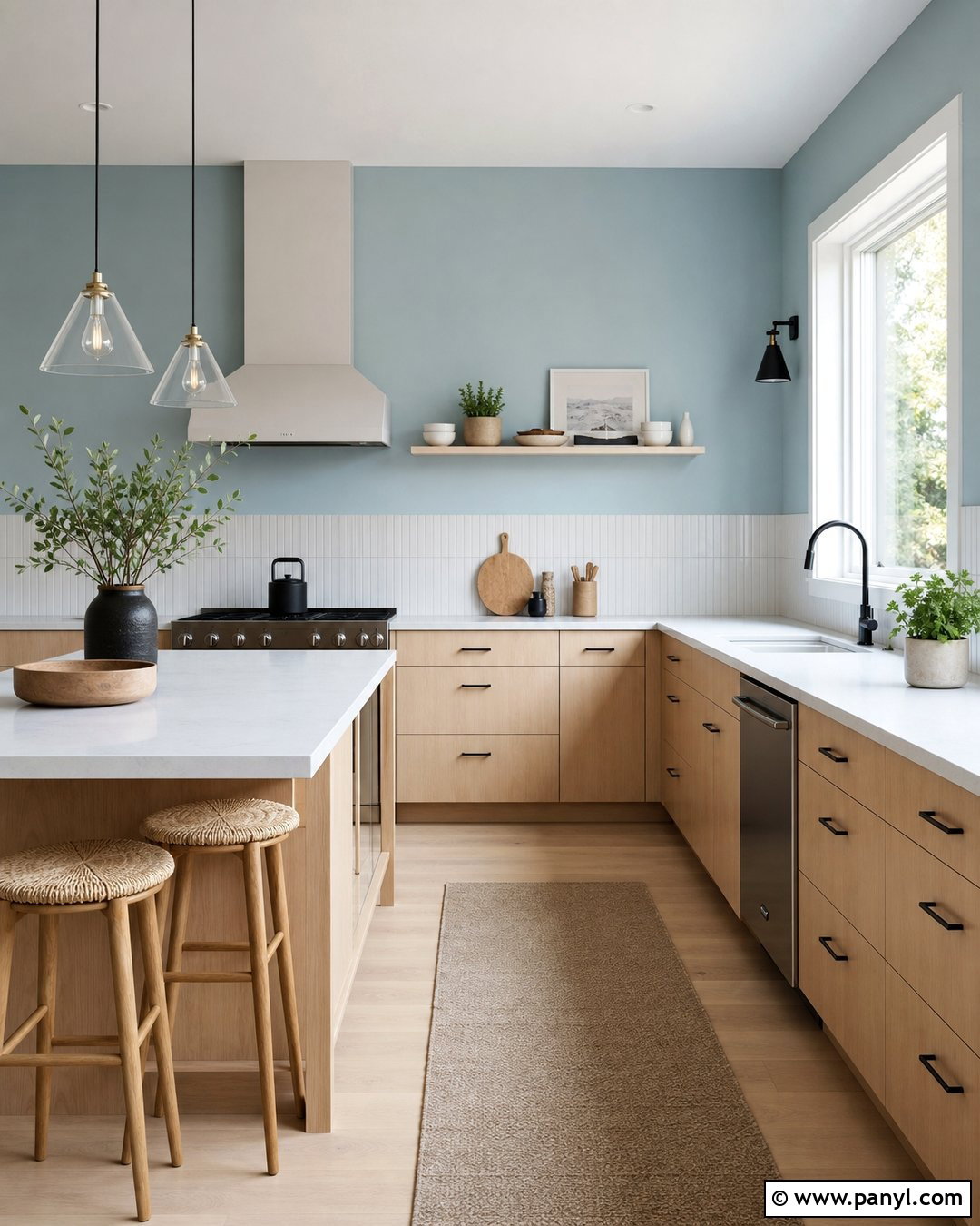 Blue Kitchen Walls For A Scandinavian Kitchen - 45 blue kitchen walls