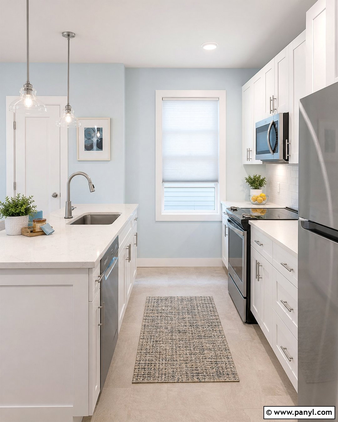Blue Kitchen Walls For A Small Kitchen - 45 blue kitchen walls
